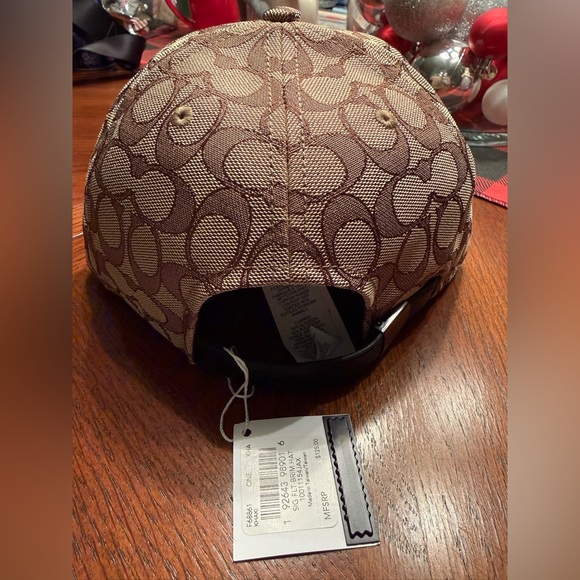 Coach Signature Flat Brim Khaki and Black Hat - Picture 4 of 7